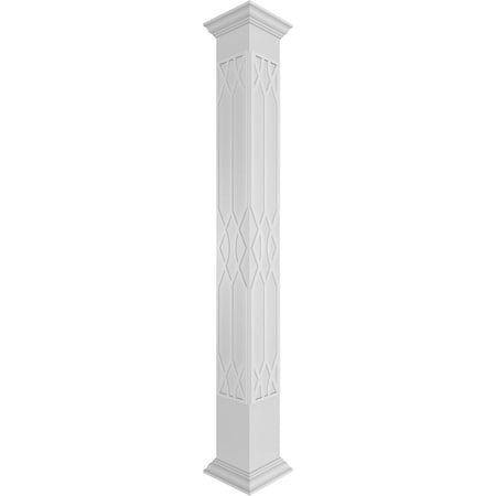 Craftsman Classic Square Non-Tapered Riviera Fretwork Column W/ Crown Capital & Crown Base